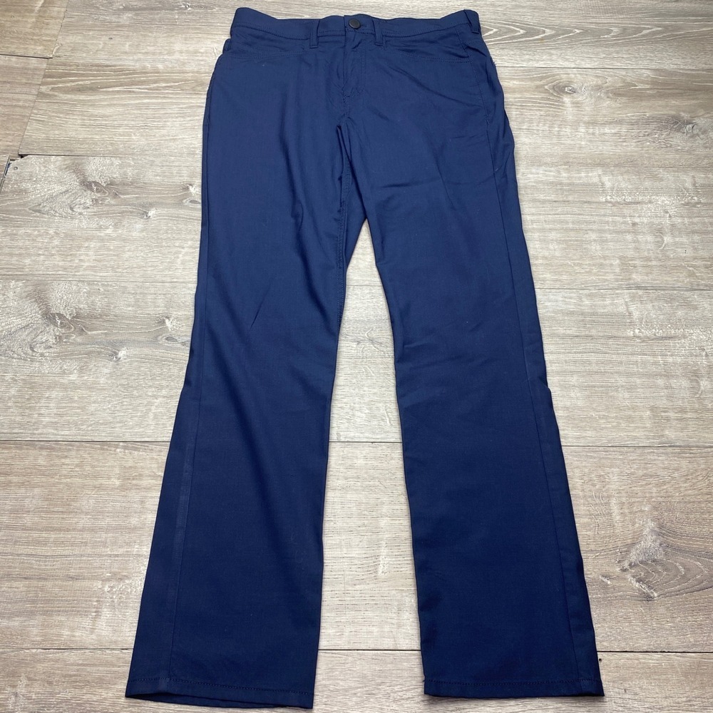 Hart Schaffner Marx Pants Mens 32x31 Navy Wool Blend‎ Stretch 5-Pocket Trousers
